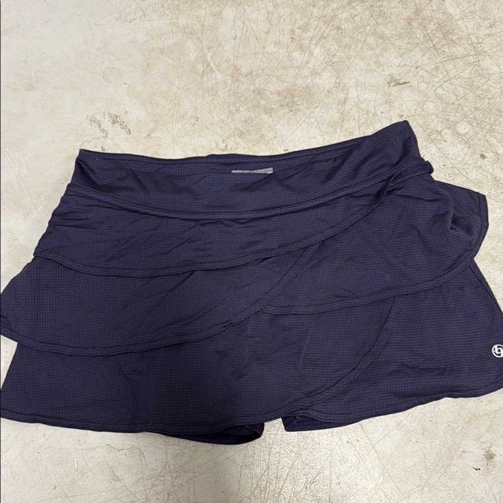 Lija Blue Skort with Flared Silhouette Ruffle Athektic Skirt - Medium - Like New